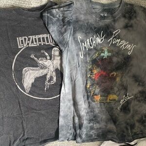 Smashing pumpkins and led zeppelin grunge T shirts